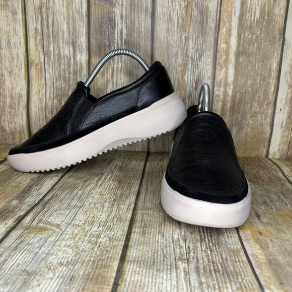 Vionic Shoes - Vionic Kearny Black Leather Slip On Casual Platform Sneakers Women's Sz 8W